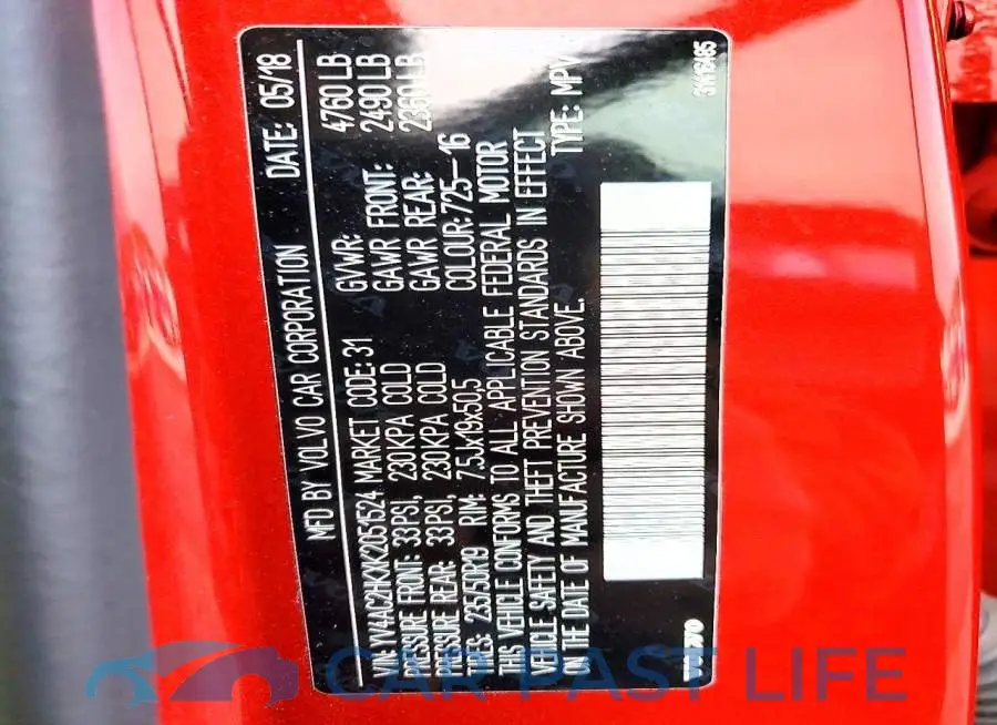 YV4AC2HKXK2051524# 12