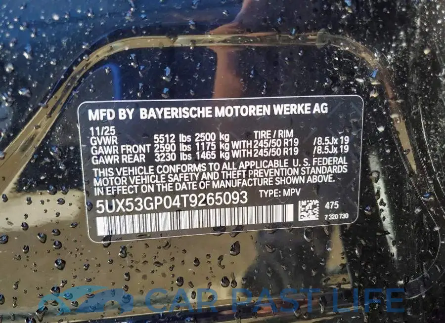 5UX53GP04T9265093# 13