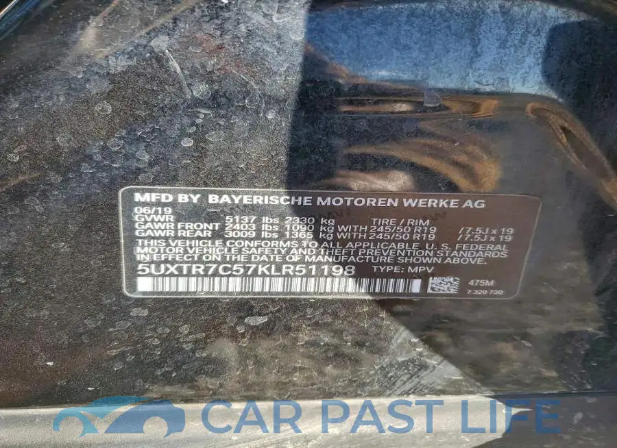 5UXTR7C57KLR51198# 13