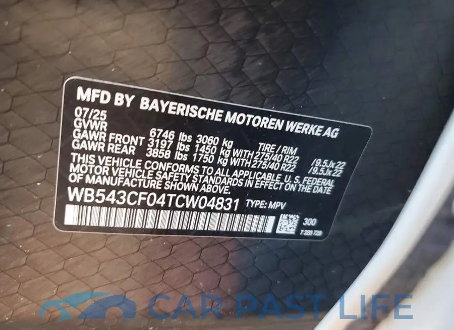 WB543CF04TCW04831# 14