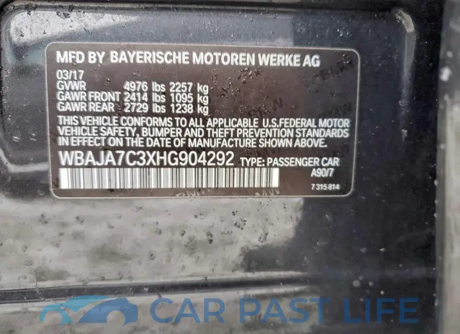 WBAJA7C3XHG904292# 12