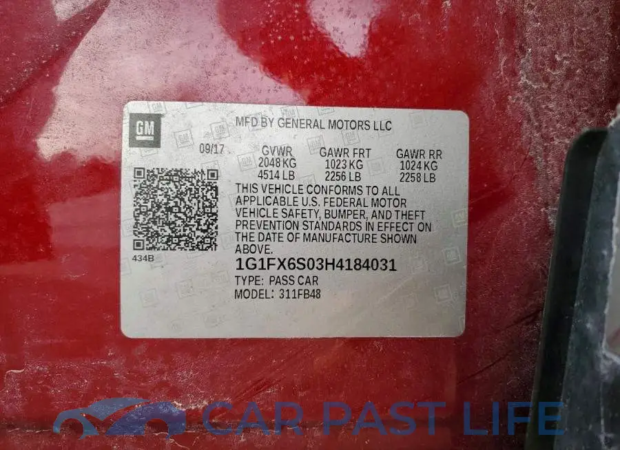1G1FX6S03H4184031# 13