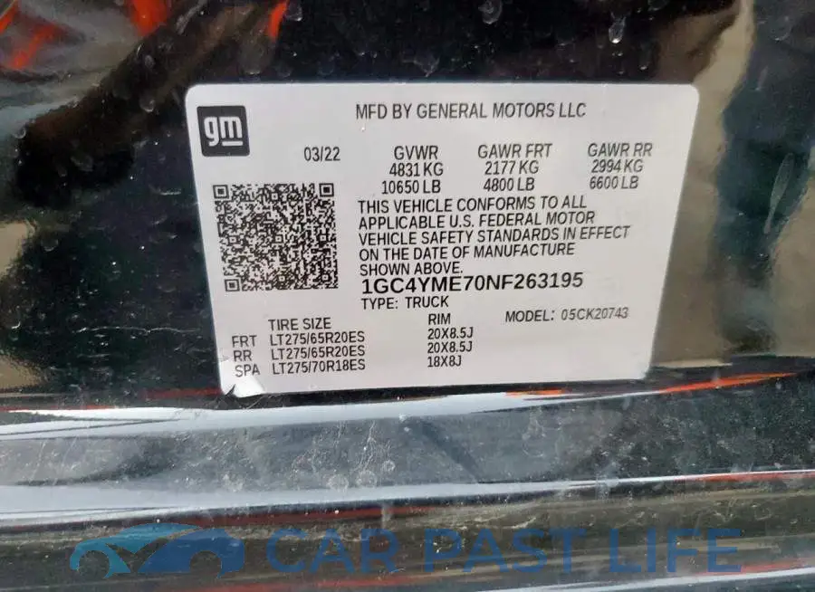 1GC4YME70NF263195# 12