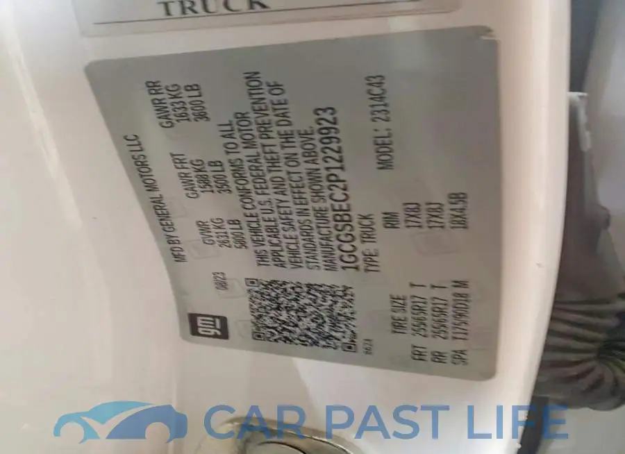 1GCGSBEC2P1229923# 12