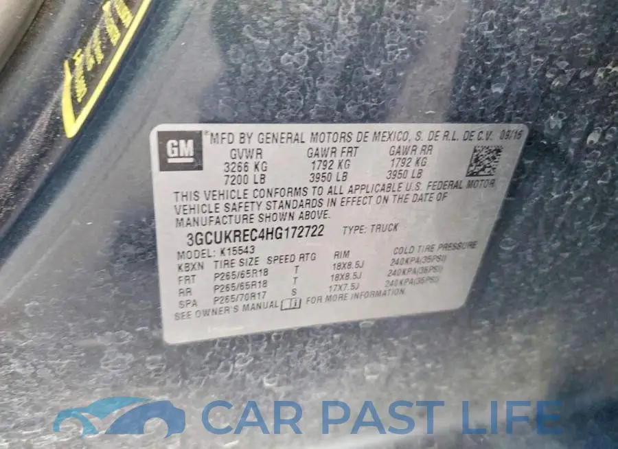 3GCUKREC4HG172722# 12
