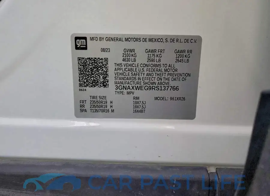 3GNAXWEG9RS137766# 13