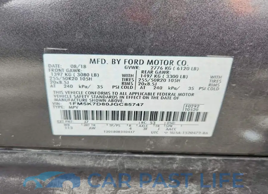 1FM5K7D80JGC85747# 13