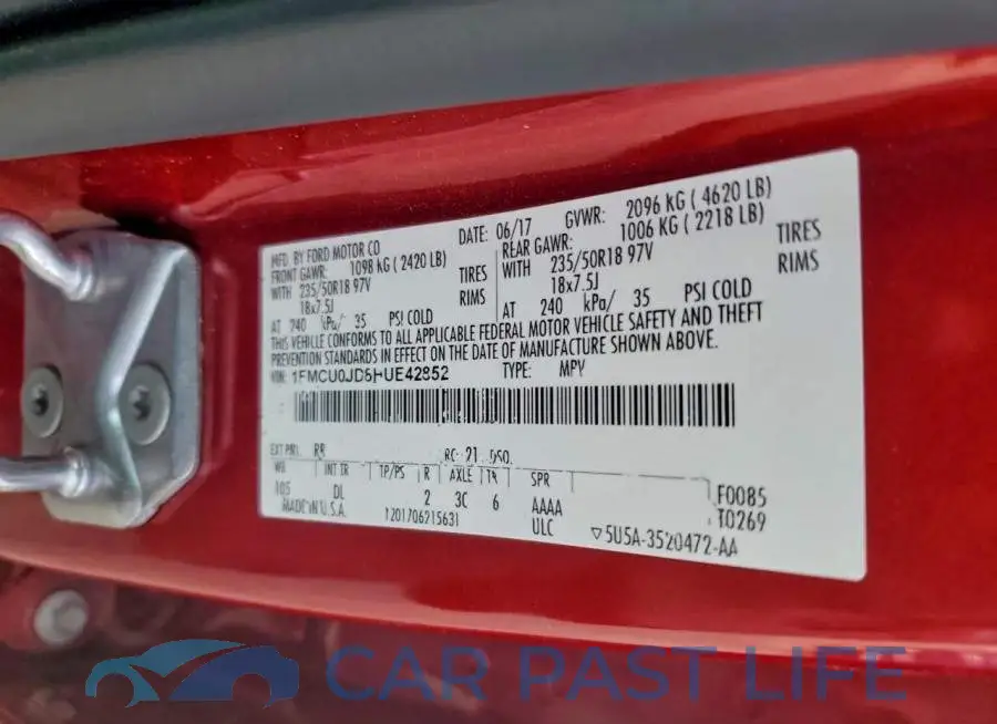 1FMCU0JD8HUE42852# 13
