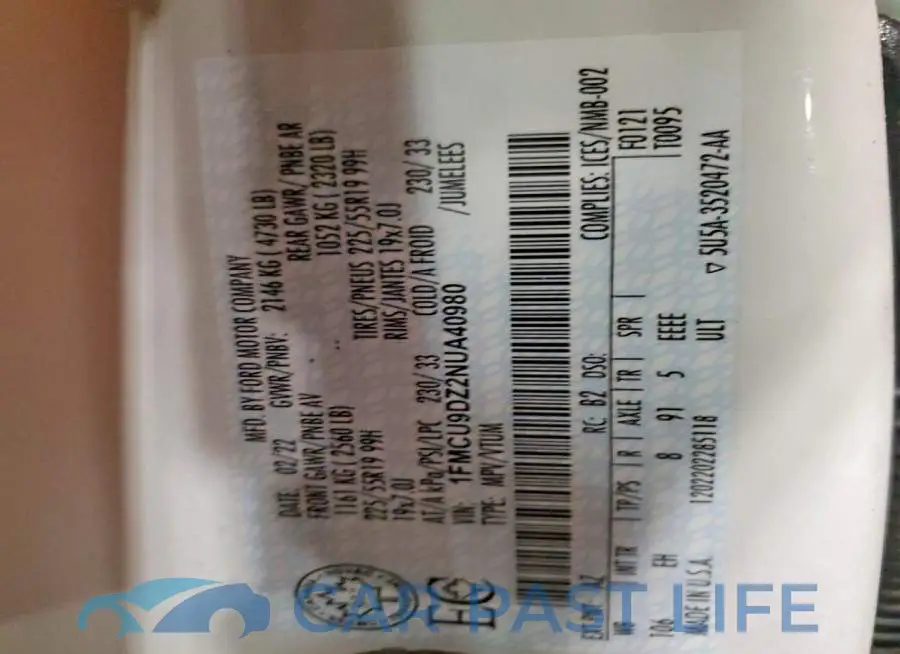 1FMCU9DZ2NUA40980# 13