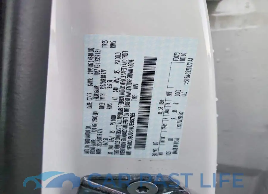 1FMCU9J93HUE95765# 13