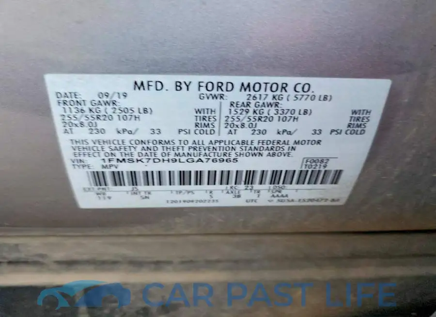 1FMSK7DH9LGA76965# 13