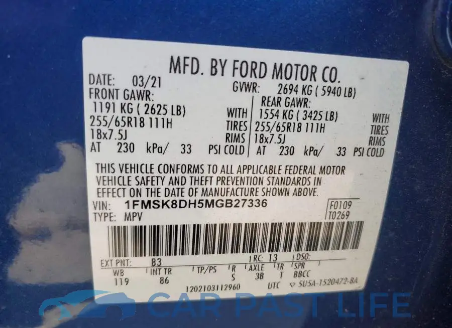 1FMSK8DH5MGB27336# 13