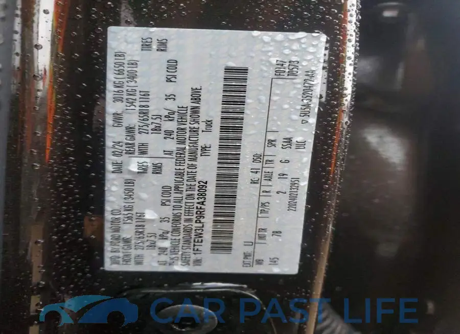 1FTEW3LP9RFA38092# 12