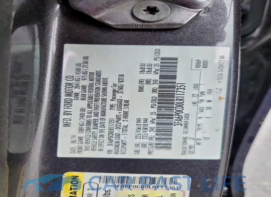 3FA6P0CD0LR117351# 12