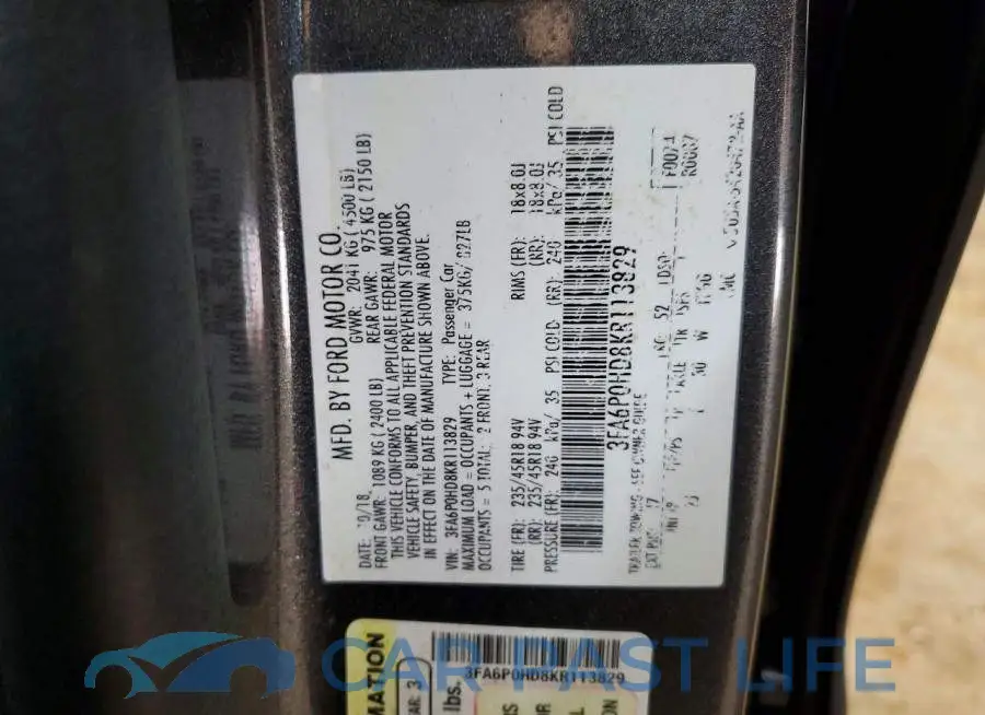 3FA6P0HD8KR113829# 12