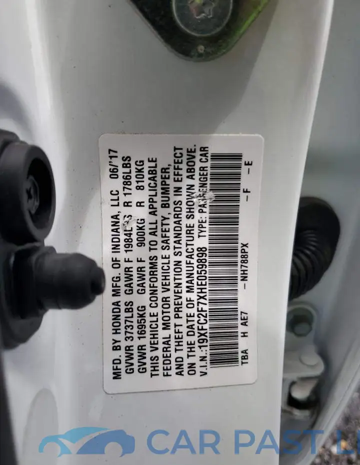 19XFC2F7XHE059898# 13