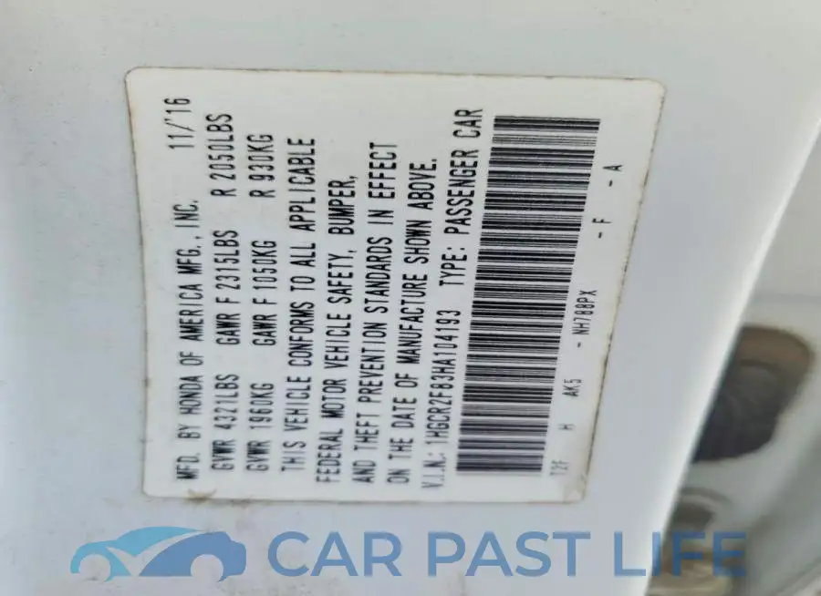 1HGCR2F83HA104193# 11