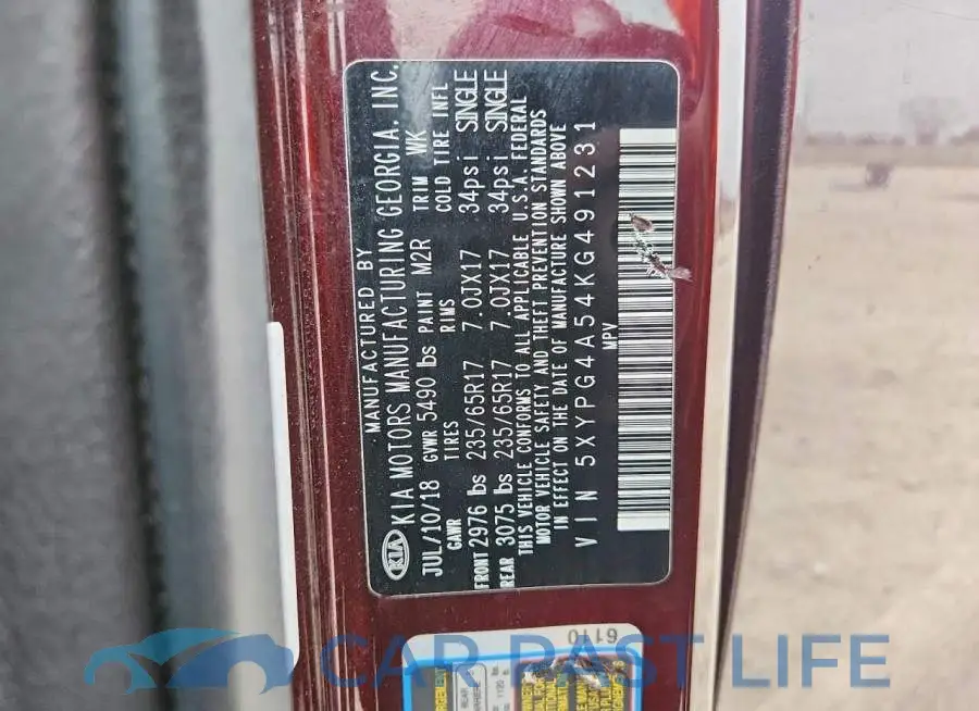 5XYPG4A54KG491231# 13