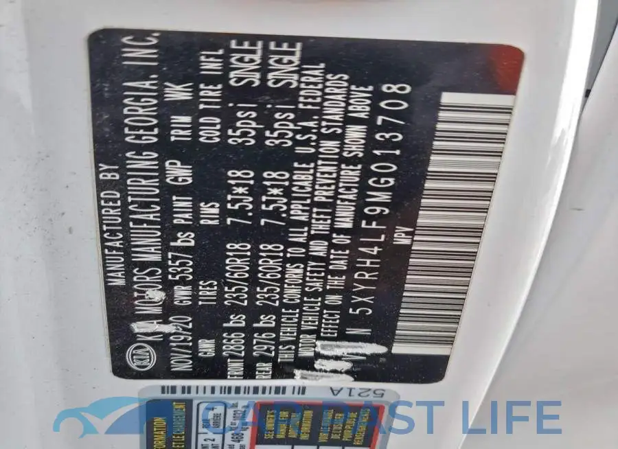 5XYRH4LF9MG013708# 12