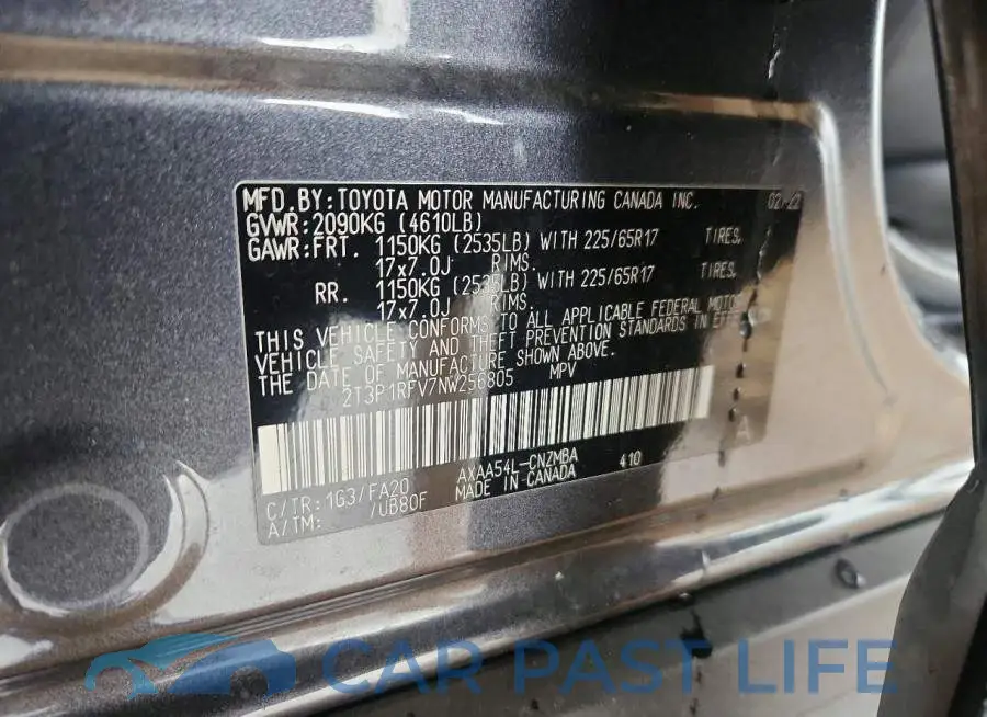 2T3P1RFV7NW256805# 13