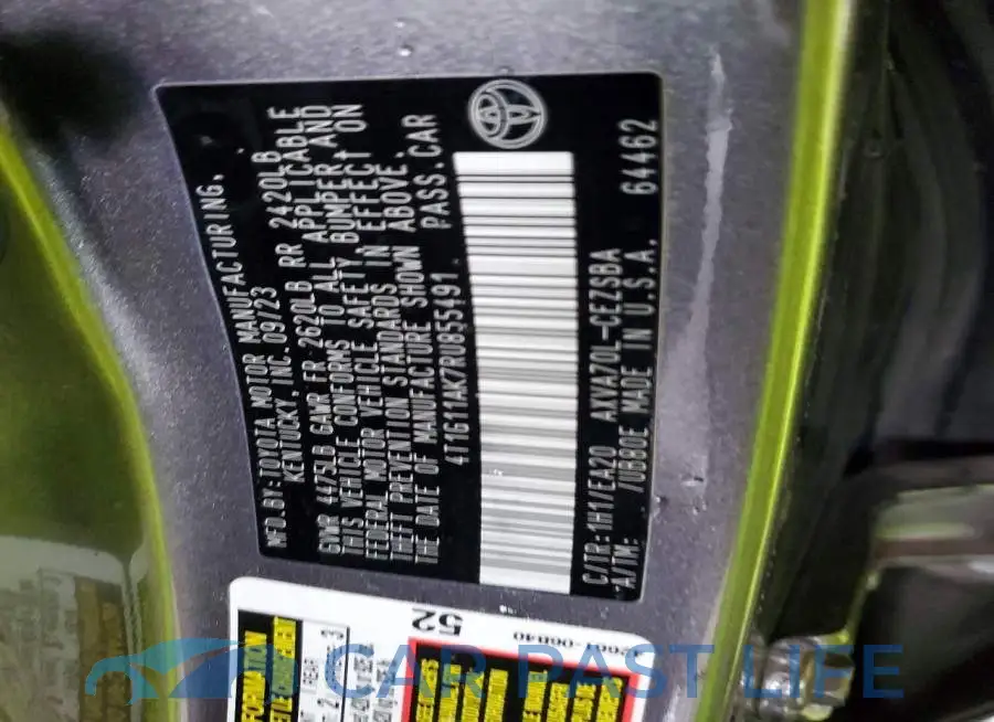 4T1G11AK7RU855491# 12
