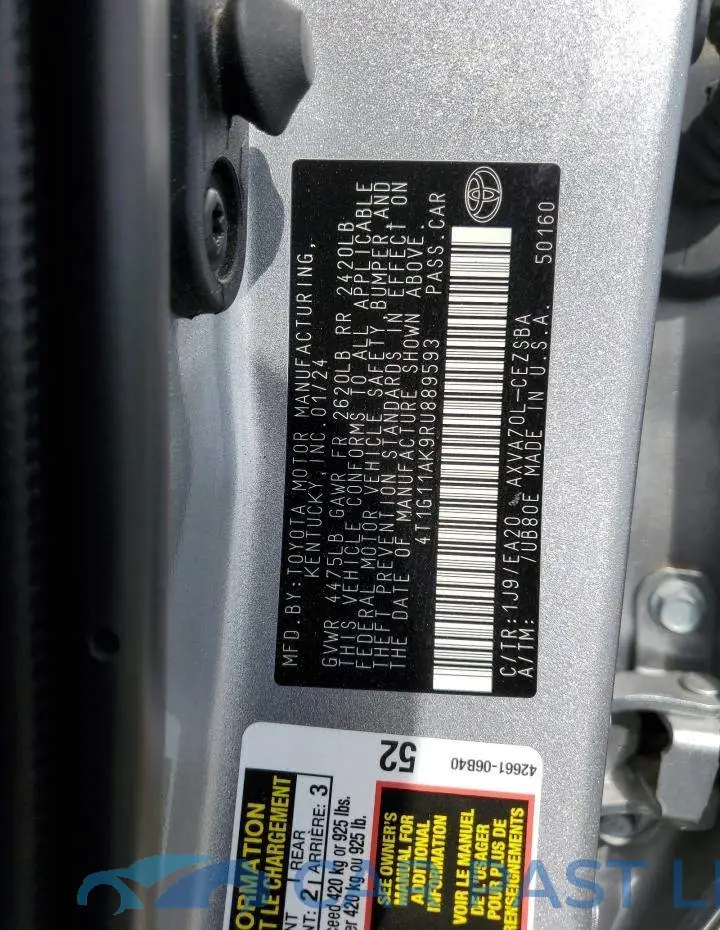 4T1G11AK9RU889593# 12