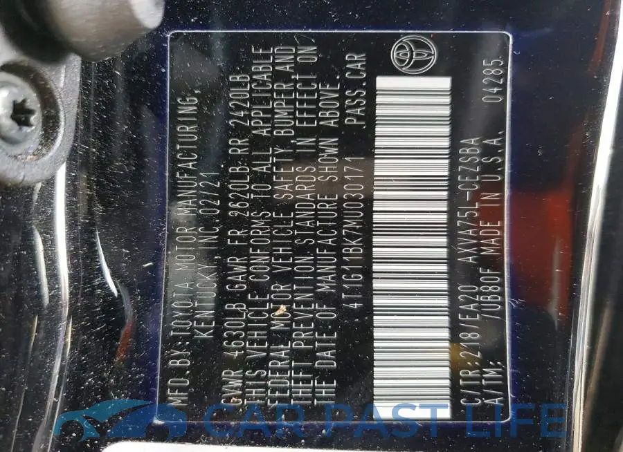 4T1G11BK7MU030171# 12