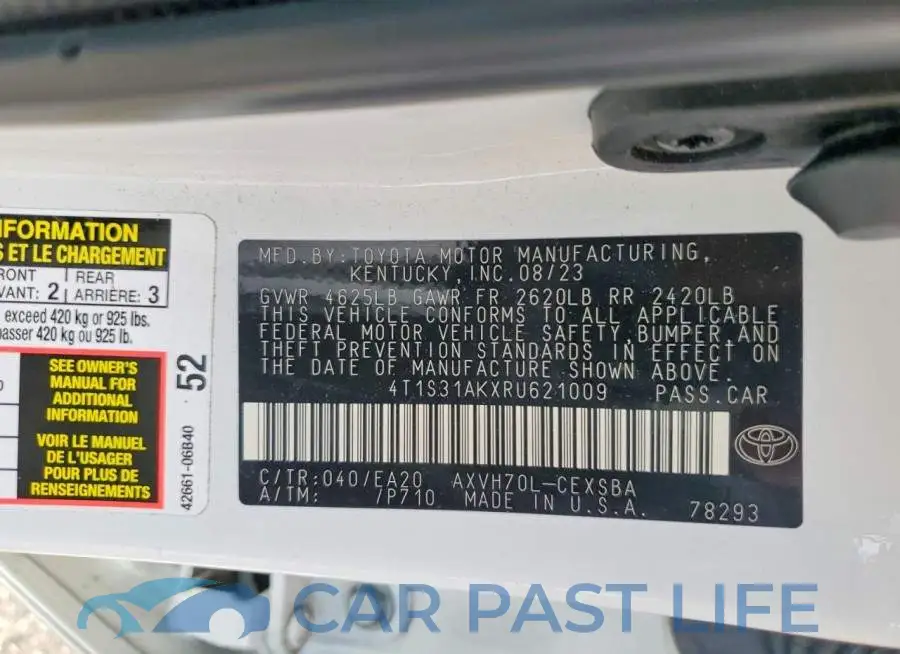 4T1S31AKXRU621009# 13