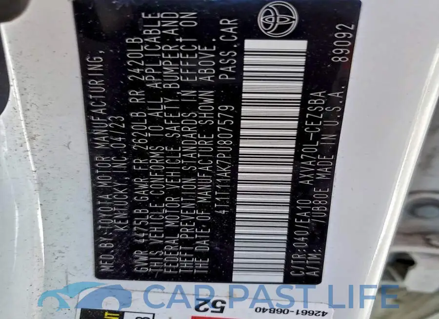 4T1T11AK7PU807579# 13