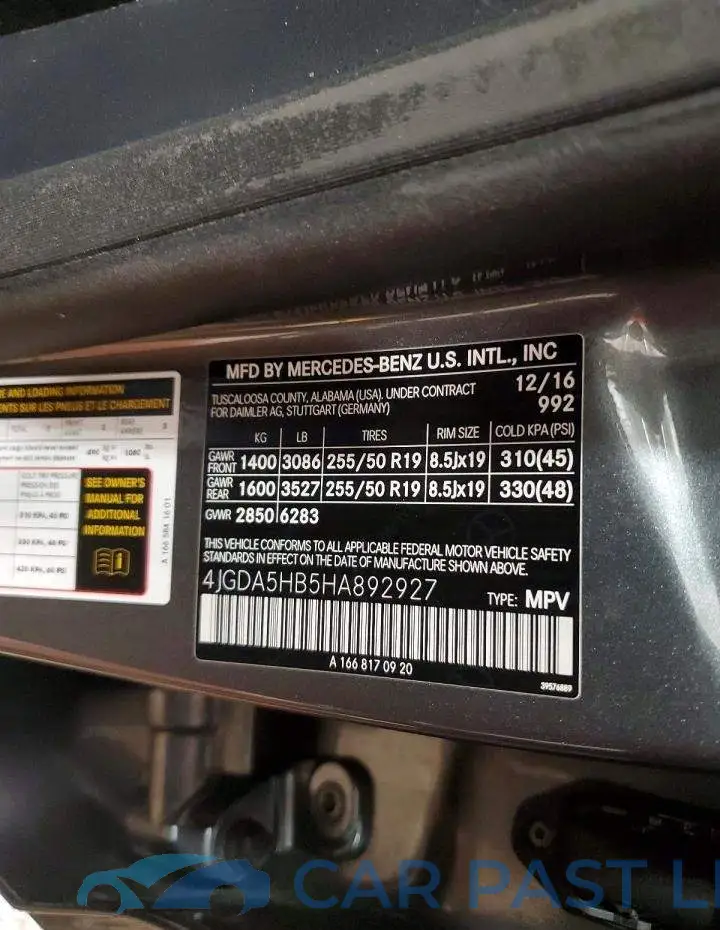 4JGDA5HB5HA892927# 13