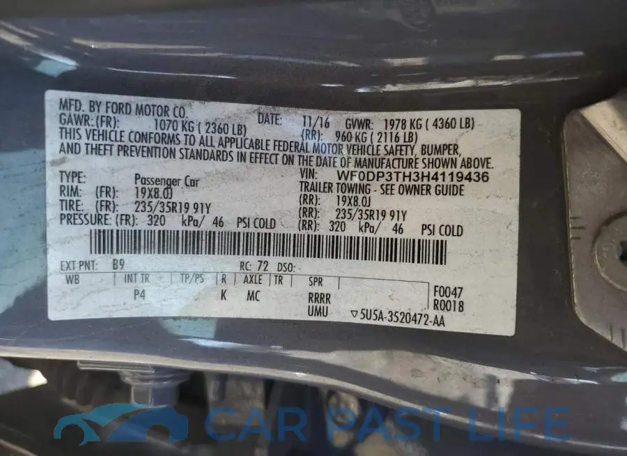 WF0DP3TH3H4119436# 12