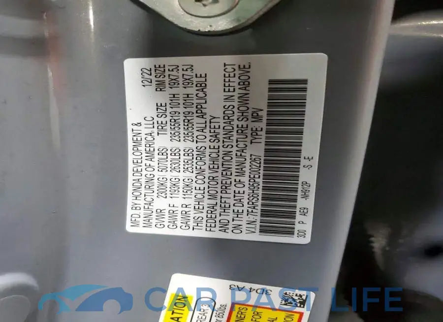 7FARS6H95PE002267# 12