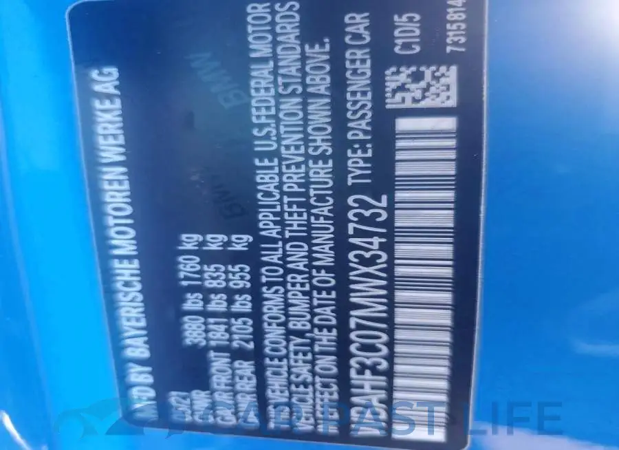 WBAHF3C07MWX34732# 13