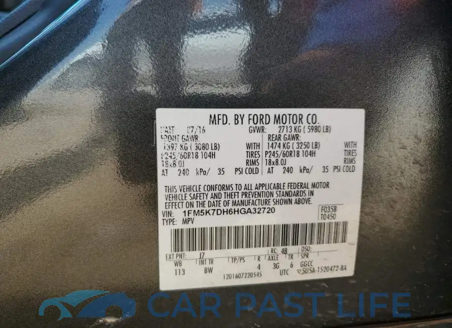 1FM5K7DH6HGA32720# 13