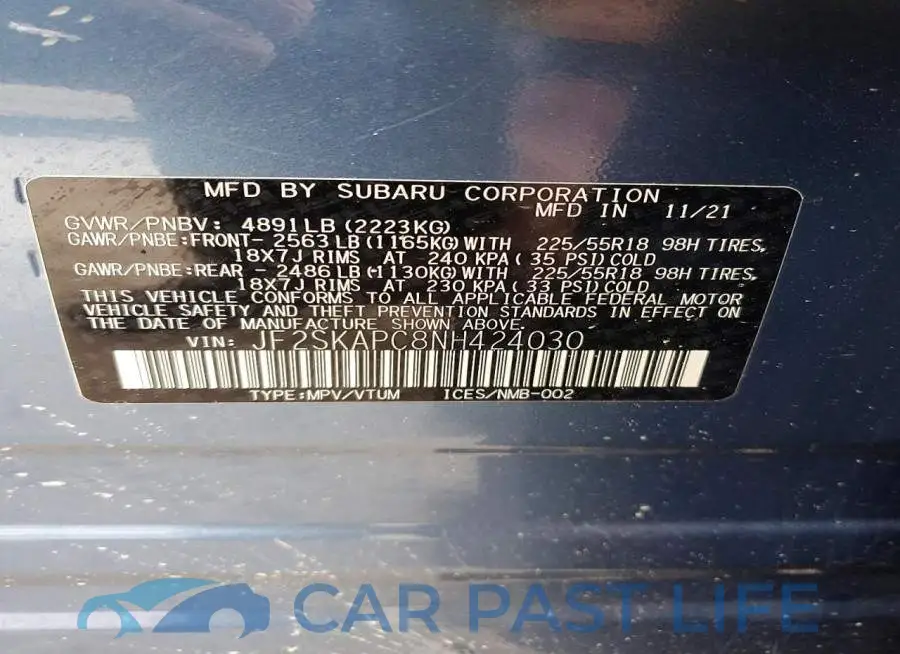 JF2SKAPC8NH424030# 13