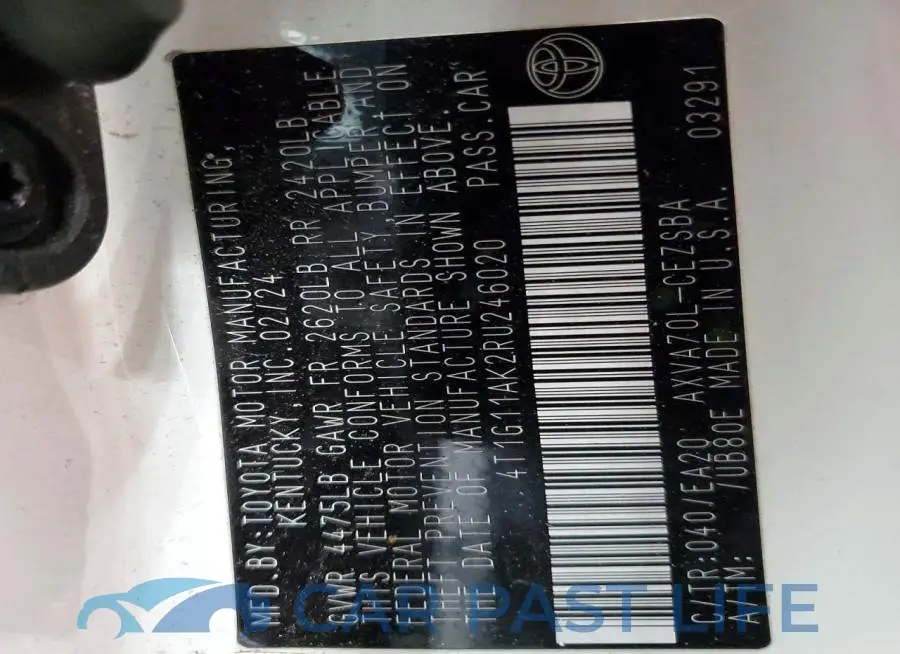4T1G11AK2RU246020# 12