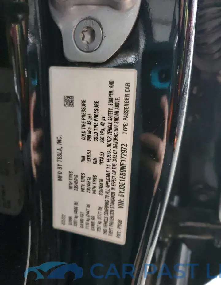 5YJ3E1EB9NF172972# 12