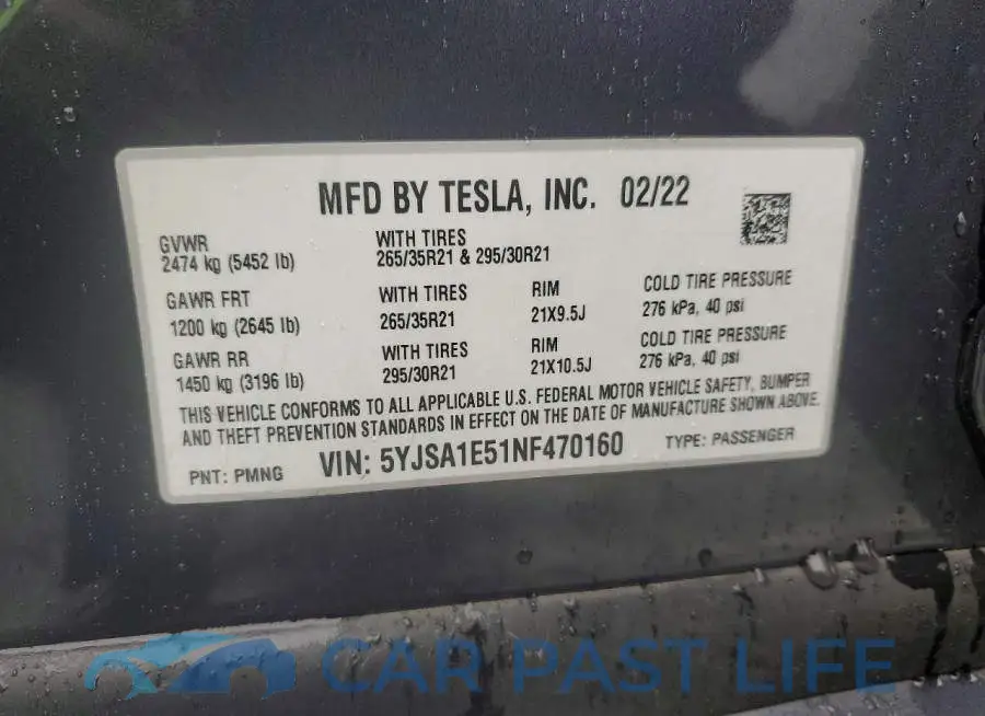 5YJSA1E51NF470160# 12