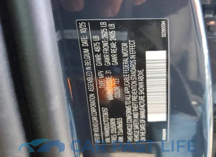 YV4K92UC1T2736157# 13