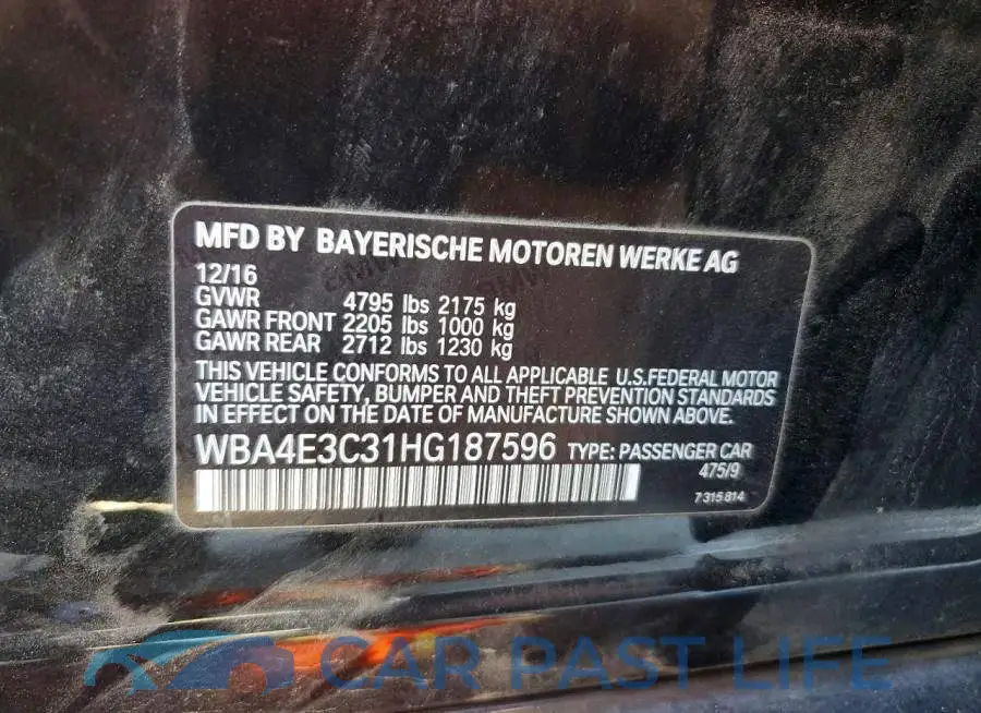 WBA4E3C31HG187596# 12