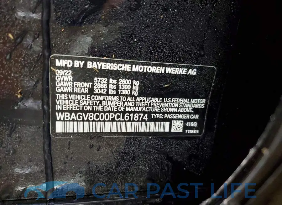 WBAGV8C00PCL61874# 12