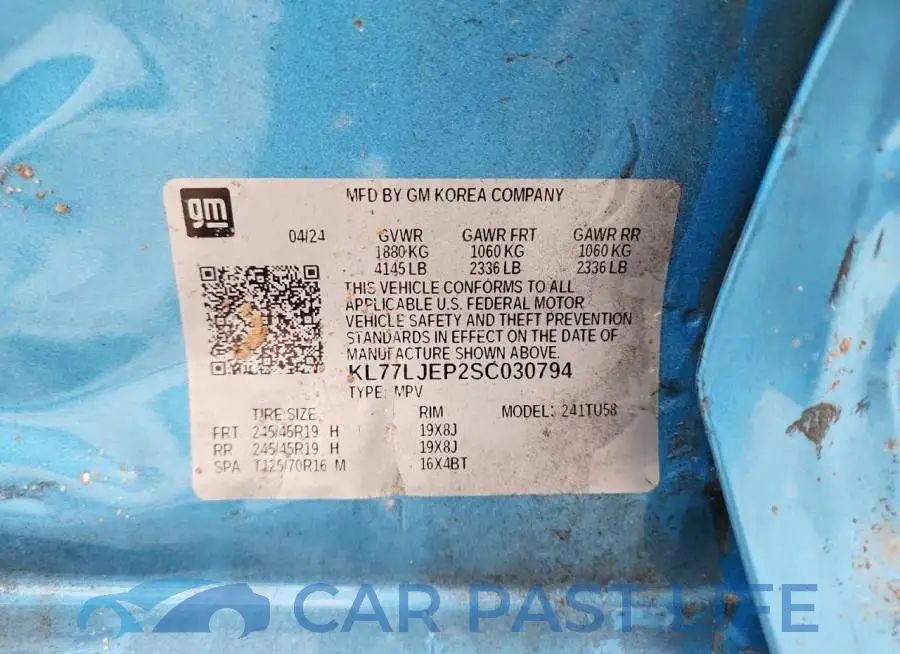 KL77LJEP2SC030794# 12