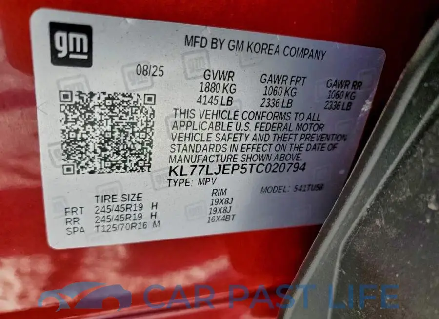 KL77LJEP5TC020794# 12
