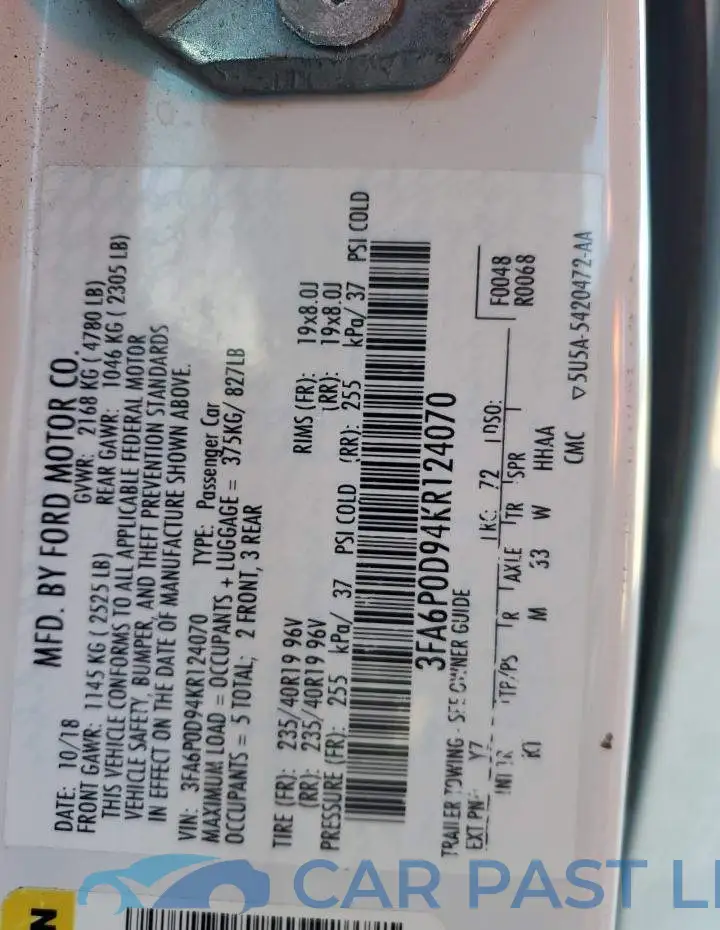 3FA6P0D94KR124070# 12