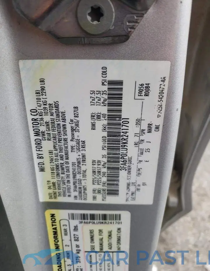 3FA6P0LU9KR241701# 12