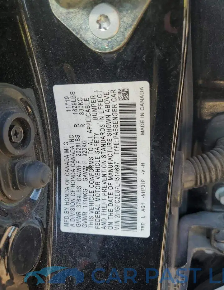 2HGFC2E87LH514697# 13