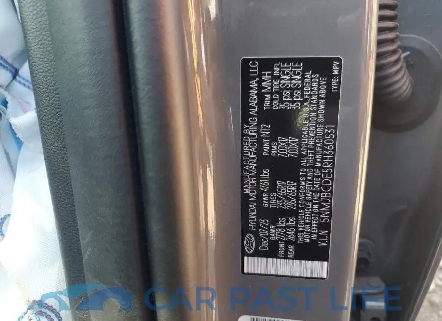 5NMJBCDE5RH360531# 13