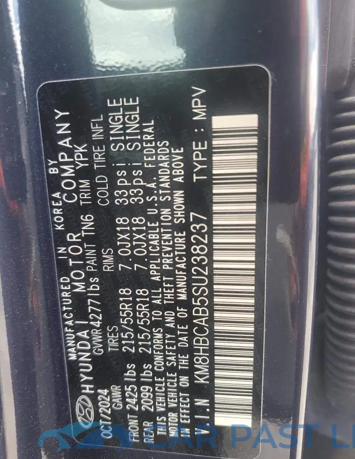 KM8HBCAB5SU238237# 13