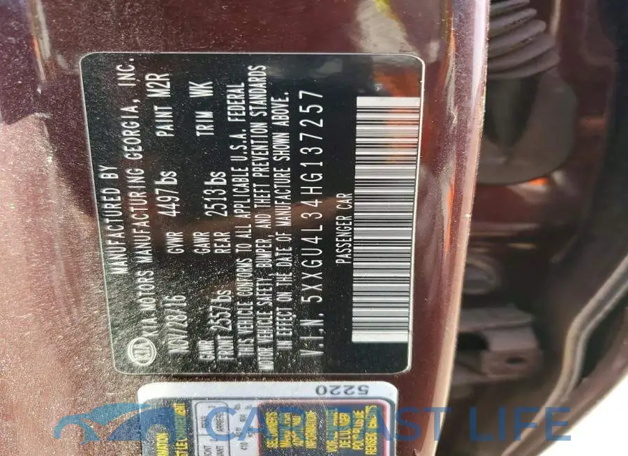 5XXGU4L34HG137257# 13
