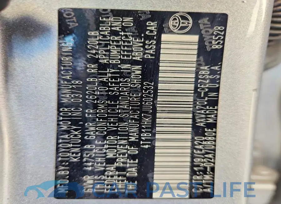 4T1B11HK7JU602532# 12